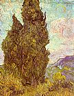 Vincent van Gogh Two Cypresses painting